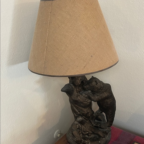 Other - Bear Sculpture Table Lamp with Tan Shade